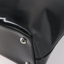 GUCCI Hand Bag Enamel 2way Black Silver Auth bs30934-14