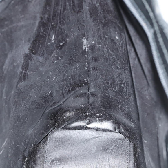 GUCCI Hand Bag Enamel 2way Black Silver Auth bs30934