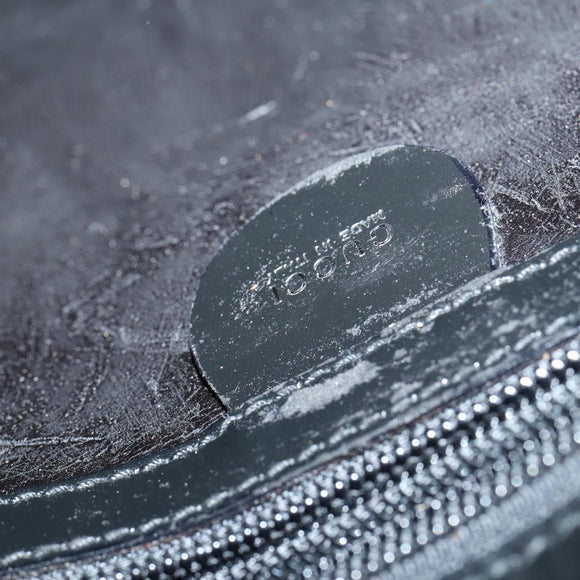 GUCCI Hand Bag Enamel 2way Black Silver Auth bs30934