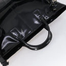 GUCCI Hand Bag Enamel 2way Black Silver Auth bs30934-6