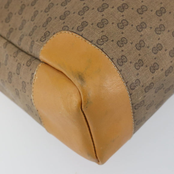 GUCCI Micro GG Supreme Tote Bag PVC Beige Gold Auth bs30935