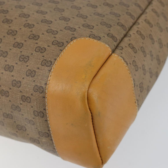 GUCCI Micro GG Supreme Tote Bag PVC Beige Gold Auth bs30935