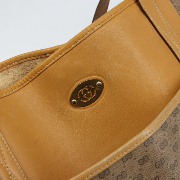 GUCCI Micro GG Supreme Tote Bag PVC Beige Gold Auth bs30935