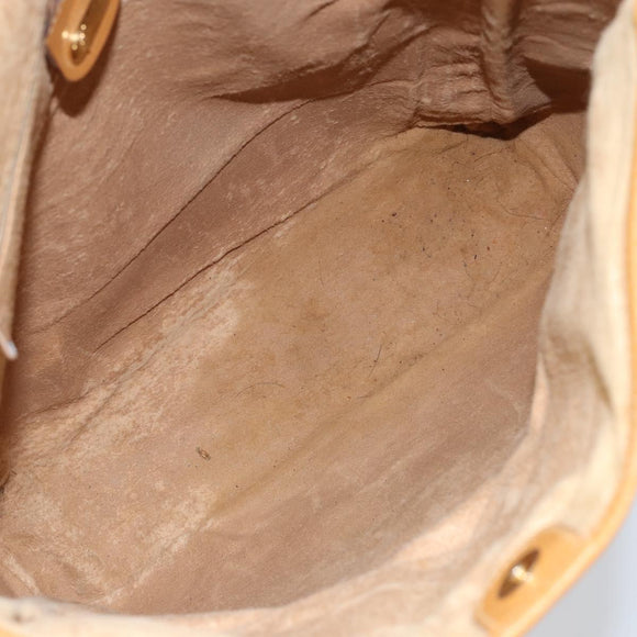 GUCCI Micro GG Supreme Tote Bag PVC Beige Gold Auth bs30935