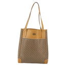 GUCCI Micro GG Supreme Tote Bag PVC Beige Gold Auth bs30935-13