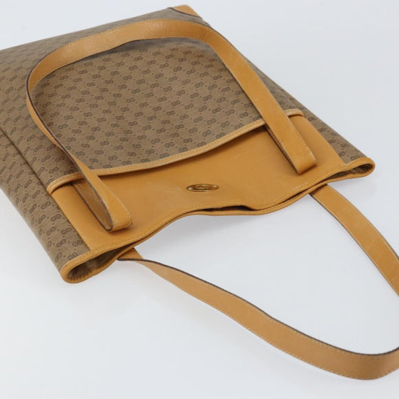GUCCI Micro GG Supreme Tote Bag PVC Beige Gold Auth bs30935