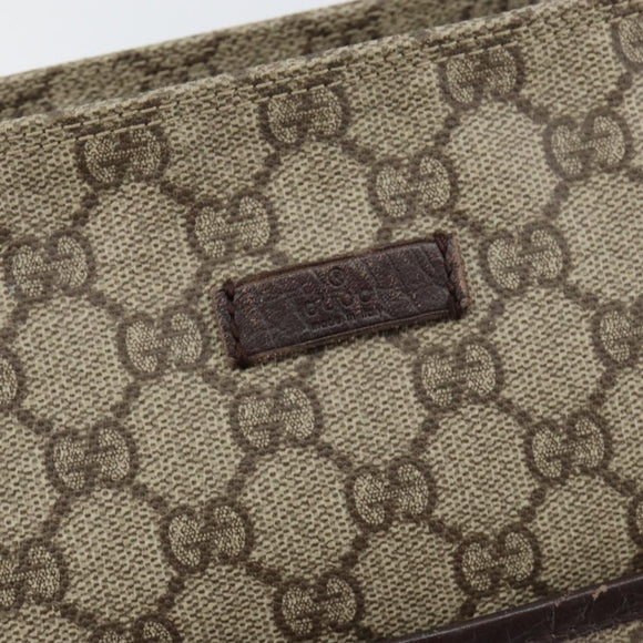 GUCCI GG Supreme Shoulder Bag PVC Leather Beige Silver 141198 Auth bs30937