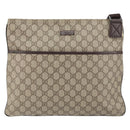 GUCCI GG Supreme Shoulder Bag PVC Leather Beige Silver 141198 Auth bs30937-13