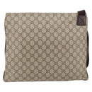 GUCCI GG Supreme Shoulder Bag PVC Leather Beige Silver 141198 Auth bs30937-2