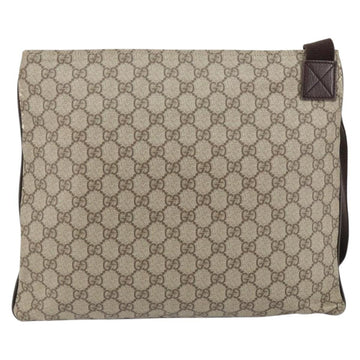 GUCCI GG Supreme Shoulder Bag PVC Leather Beige Silver 141198 Auth bs30937 - 0