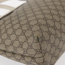 GUCCI GG Supreme Tragetasche PVC Beige Silber 211137 Auth bs30938-15