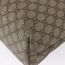 GUCCI GG Supreme Tragetasche PVC Beige Silber 211137 Auth bs30938-18