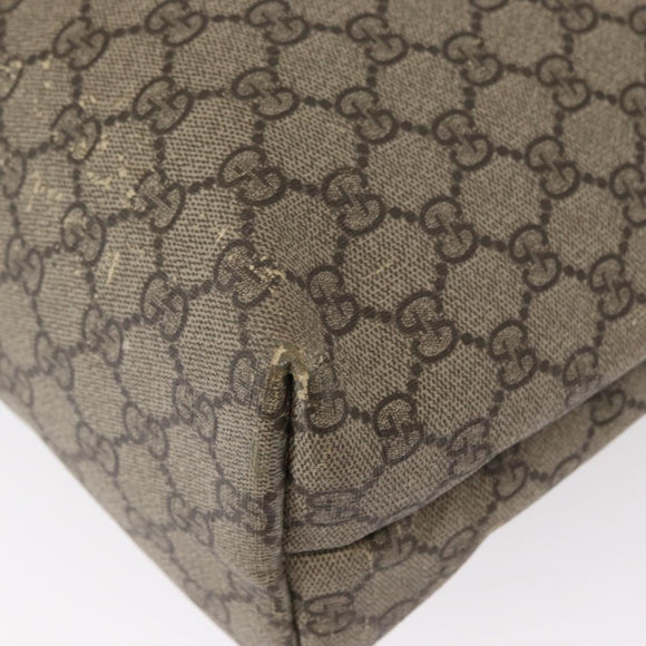 GUCCI GG Supreme Tragetasche PVC Beige Silber 211137 Auth bs30938