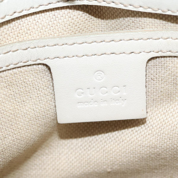 GUCCI GG Supreme Tragetasche PVC Beige Silber 211137 Auth bs30938