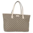 GUCCI GG Supreme Tragetasche PVC Beige Silber 211137 Auth bs30938-1