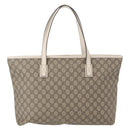 GUCCI GG Supreme Tragetasche PVC Beige Silber 211137 Auth bs30938-2