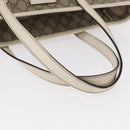 GUCCI GG Supreme Tragetasche PVC Beige Silber 211137 Auth bs30938-9