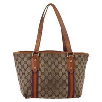 GUCCI GG Canvas Sherry Line Tote Bag Beige Gold 137396 Auth bs30941 - 0