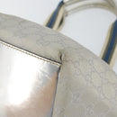 GUCCI GG Canvas Sherry Line Tote Bag Silver 131228 Auth bs30945-9