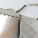 GUCCI GG Canvas Sherry Line Tote Bag Silver 131228 Auth bs30945-15