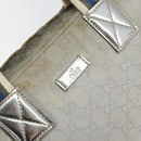 GUCCI GG Canvas Sherry Line Tote Bag Silver 131228 Auth bs30945-17