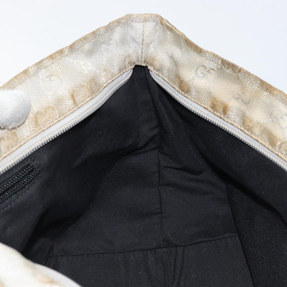 GUCCI GG Canvas Sherry Line Tote Bag Silver 131228 Auth bs30945