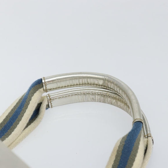 GUCCI GG Canvas Sherry Line Tote Bag Silver 131228 Auth bs30945