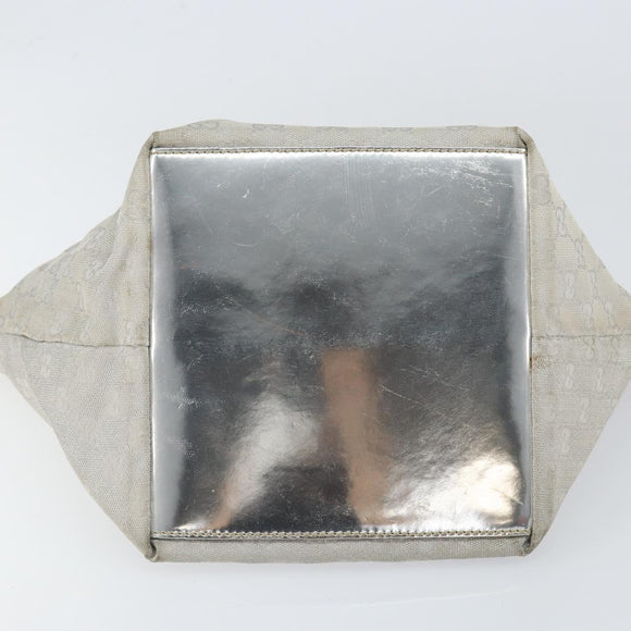 GUCCI GG Canvas Sherry Line Tote Bag Silver 131228 Auth bs30945