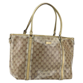 GUCCI GG Crystal Tote Bag Coated Canvas Pink Gold 197953 Auth bs30946