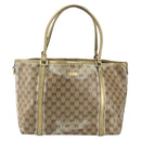 GUCCI GG Crystal Tote Bag Coated Canvas Pink Gold 197953 Auth bs30946-2