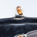 GUCCI Bamboo Hand Bag Canvas 2way Black Silver 002 2058 0439 5 Auth bs30947-16