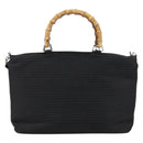 GUCCI Bamboo Hand Bag Canvas 2way Black Silver 002 2058 0439 5 Auth bs30947-2