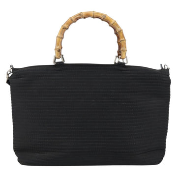 GUCCI Bamboo Hand Bag Canvas 2way Black Silver 002 2058 0439 5 Auth bs30947 - 0