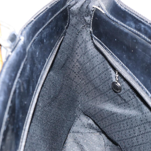 GUCCI Bamboo Hand Bag Canvas 2way Black Silver 002 2058 0439 5 Auth bs30947