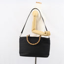 GUCCI Bamboo Hand Bag Canvas 2way Black Silver 002 2058 0439 5 Auth bs30947-24