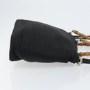 GUCCI Bamboo Hand Bag Canvas 2way Black Silver 002 2058 0439 5 Auth bs30947-4