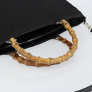 GUCCI Bamboo Hand Bag Canvas 2way Black Silver 002 2058 0439 5 Auth bs30947-7