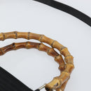 GUCCI Bamboo Hand Bag Canvas 2way Black Silver 002 2058 0439 5 Auth bs30947-8