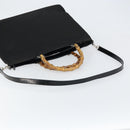 GUCCI Bamboo Hand Bag Canvas 2way Black Silver 002 2058 0439 5 Auth bs30947-9