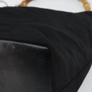 GUCCI Bamboo Hand Bag Nylon Black Silver 000 1956 0531 Auth bs30948-9