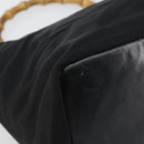 GUCCI Bamboo Hand Bag Nylon Black Silver 000 1956 0531 Auth bs30948-14