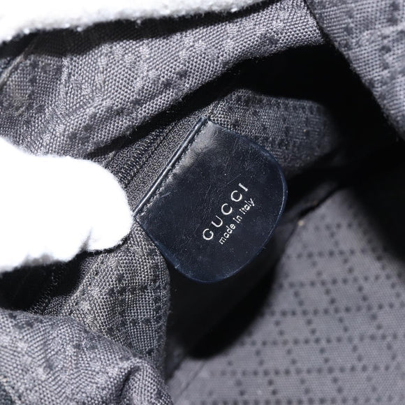 GUCCI Bamboo Hand Bag Nylon Black Silver 000 1956 0531 Auth bs30948