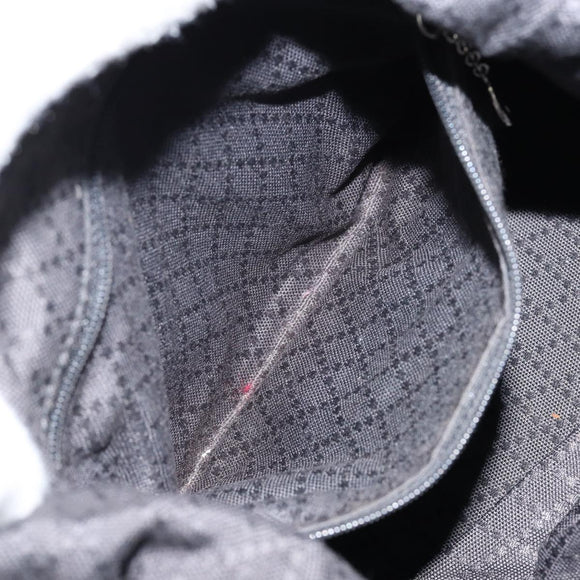 GUCCI Bamboo Hand Bag Nylon Black Silver 000 1956 0531 Auth bs30948