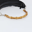 GUCCI Bamboo Hand Bag Nylon Black Silver 000 1956 0531 Auth bs30948-7