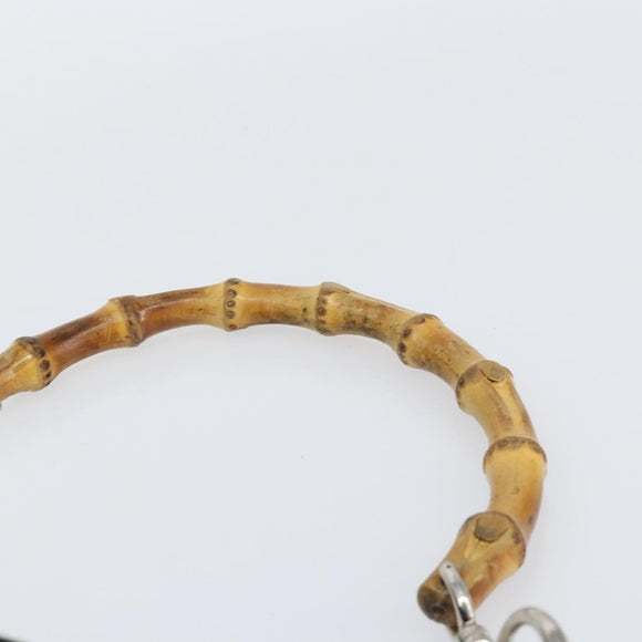 GUCCI Bamboo Hand Bag Nylon Black Silver 000 1956 0531 Auth bs30948