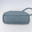 GUCCI Bamboo Hand Bag Leather 2way Blue Silver 336032 Auth bs30949-5