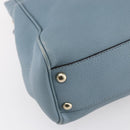 GUCCI Bamboo Hand Bag Leather 2way Blue Silver 336032 Auth bs30949-15