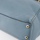 GUCCI Bamboo Hand Bag Leather 2way Blue Silver 336032 Auth bs30949-16