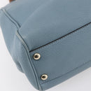 GUCCI Bamboo Hand Bag Leather 2way Blue Silver 336032 Auth bs30949-17