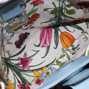 GUCCI Bamboo Hand Bag Leather 2way Blue Silver 336032 Auth bs30949-11